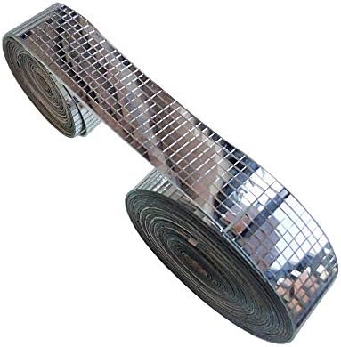 Roll Real Glass Craft Mini Square Mirrors Mosaic Tiles for DIY Crafts,Ball,Home Decoration (10.0M Length)