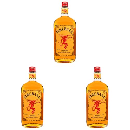 Fireball Likör Blended With Cinnamon & Whisky (1 x 0,7 l) (Packung mit 3)