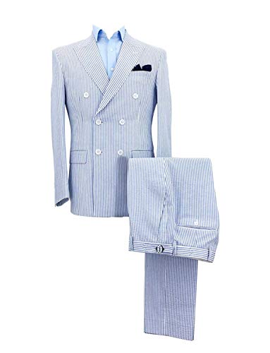 Costume rayé homme deux pièces à double boutonnage QZI