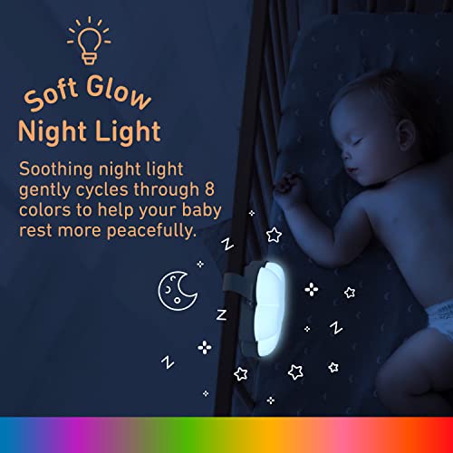 Pure Enrichment® Purebaby® Cloud Portable Sound Machine And Night Light - 15 Soothing Sounds, Travel Friendly, Battery Operated, Ideal For Baby And Kids On The Crib, Stroller, Headrest, And More #TOP3