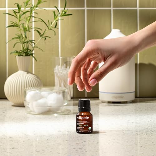 Image of Cliganic Organic Tea Tree Essential Oil, 100% Pure Natural, for Aromatherapy | Non-GMO Verified