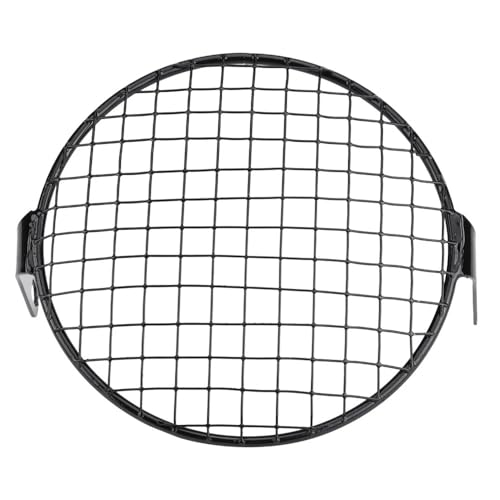 Grille de phare moto rond 6,5 pouces avec couvercle de gril noir pour protection