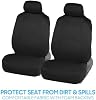 BDK PolyPro Fundas para Asientos de Coche Juego Completo en Negro Sólido, Fundas para Asientos Delanteros y Traseros de Banco Partido para Coches, Fáciles de Instalar, Juego de Fundas y Accesorios para Auto, Camioneta, Furgoneta, SUV - Negro Sólido 4