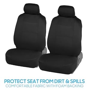 BDK PolyPro Car Seat Covers Full Set in Solid Black, Front and Rear Split Bench Seat Covers for Cars, Easy to Install Car Seats Cover Set and Accessories for Auto Trucks Van SUV - Solid Black — photo 3 of 6