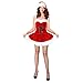 SOIMISS 2 Pezzi Costume da Babbo Natale Costume da Donna Natalizio Vestito da Donna E Berretto da Babbo Natale in Peluche per Abiti da Spettacolo per Feste Natalizie (M)