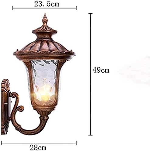 NZDY Vintage Wall Lamp Vintage Outdoor Victorian Traditional European E27 Aluminum Exterior Humidity Proof Lantern Flashlight Villa American Hall Patio Luc Wall Lamp,Height: 49 cm photo 2