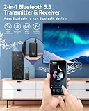 OQIMAX Bluetooth 5.3 Transmitter Receiver, 2-in-1 3.5mm Wireless Bluetooth Audio Adapter with Low Latency, Noise Reduction, Plug and Play Audio Receiver for TV PC Headphones Speakers Stereo Systems - Image 2