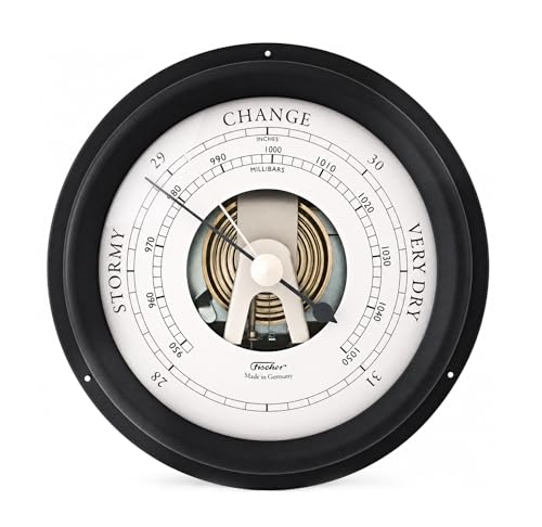 Fischer Maritime Barometer Black, Diameter 125 mm (Face 85 mm) - 1508B-06