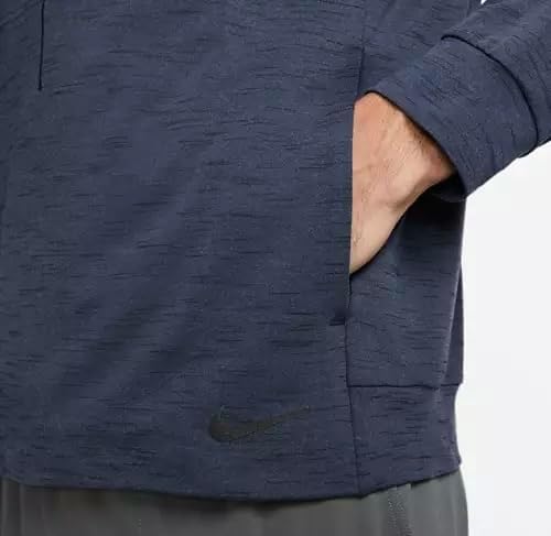 Nike Yoga Dri-FIT Men's Lightweight Hoodie, Diffused Blue/Obsidian/Htr, MEDIUM-TALL3
