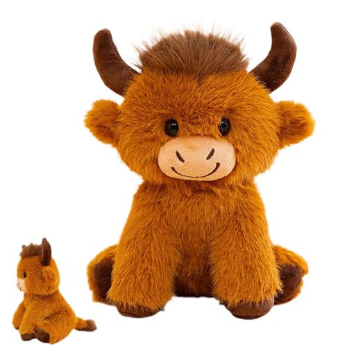 Peluche De Graduación - Animal De Peluche Highland, Gorro Diploma Bufanda Kawaii, Suave Cojín 2026 Idea De Regalo Para Niños Escuela Colegio | Lindo Peluches De Memoria Para La Celebración