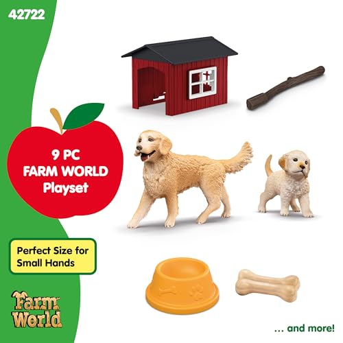 Image of Schleich Farm World - 9Pc Dog Kennel with Golden Retrievers | 42722
