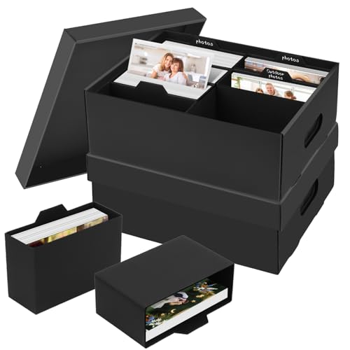 ATPWONZ 2 Stück Fotoaufbewahrungsbox, Fotobox Aufbewahrungsbox mit Deckel...