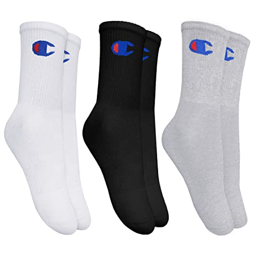 Kit 3 Pares de Meias Cano Longo, Champion, Masculina, Sortido, 37-44, Cor: 1 Branco/1 Preto/ 1 Mescl