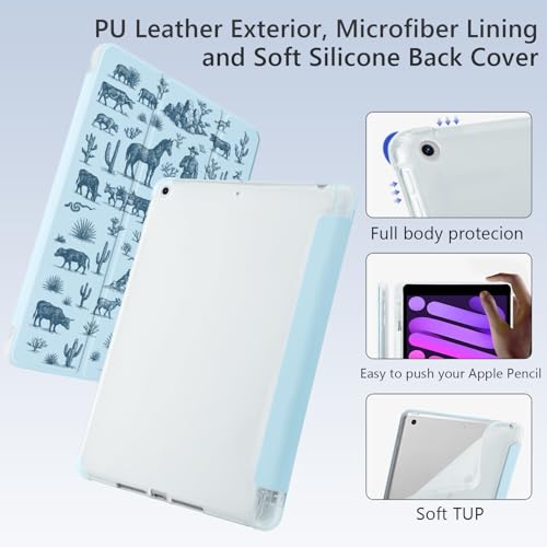Protection iPad 7e/8e/9e génération résolvant la perte du stylet avec sa coque bleue - 4