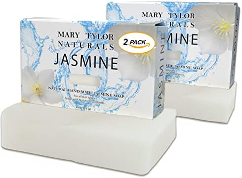 Mary Tylor Naturals Jasmine Soap 2 Pack – Natural Handmade Cruelty Free & Non-GMO – Relaxing Aroma, Rejuvenate skin and Hair – 4 oz Bar