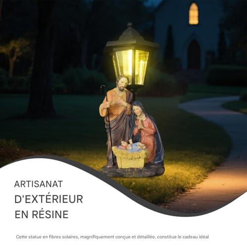 Lanterne solaire jardin crèche de Jésus, le cadeau de décoration extérieure idéal