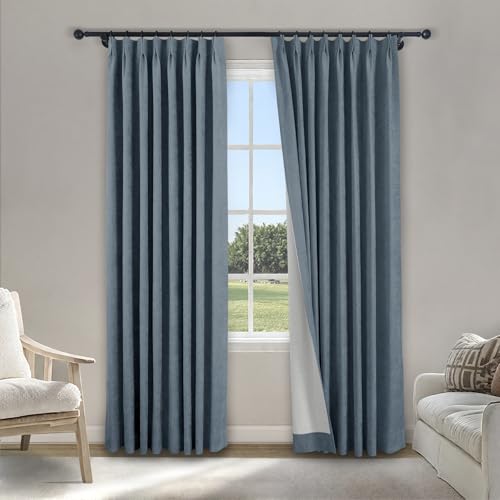 Fcosie 100% Blackout Chenille Curtains, W84xL84 Inch (1 Panel) /