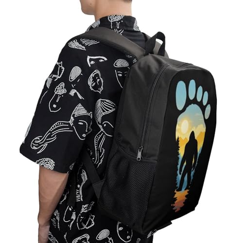 Walking Sasquatch Bigfoot Sunset Travel Backpack Small Casual Daypack Bag with Adjustable Strap for Hiking Camping Gym4