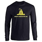 Dont Tread On Me Gadsden Flag Rattlesnake USA Revolution Black 2XL Full Long Sleeve Tee T-Shirt