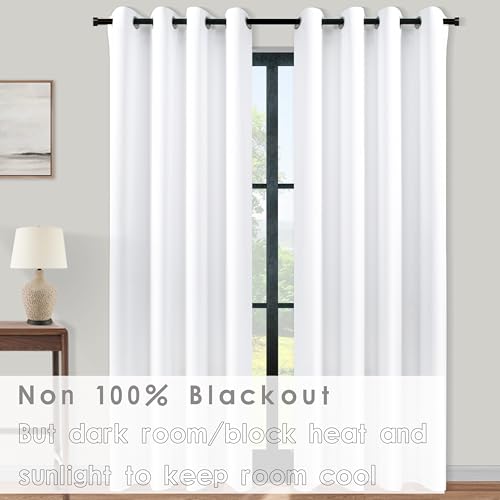 Image of White Curtains for Bedroom 52 by 96 inch Length