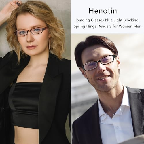 Image of Henotin 6 Pack Reading Glasses for Women, Blue Light Blocking Pattern Print Readers, Spring Hinge Computer Eyeglasses (Multi-Color-C, 0.75, x)
