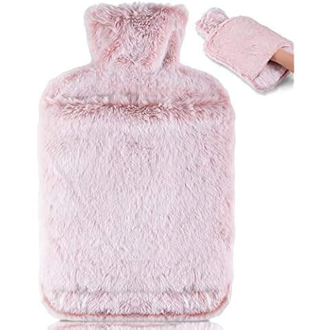 BOLEi 2L Leakproof Faux Fur Hot Water Bottle Cover