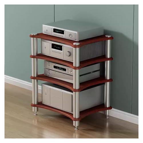 Rack audio Hi-Fi: il nostro supporto multimediale audio con piedini metallici ammortizzanti può isolare le vibrazioni e ridurre la risonanza de'apparecchiatura, migliorando così la qualità del suono e soddisfacendo le tue esigenze di musica di alta qualità