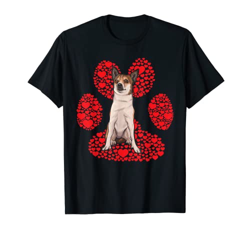 Norwegian Lundehund Día de San Valentín Perro Love Paw Camiseta