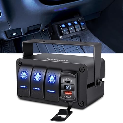 Nilight 3 Gang Rocker Switch Box
