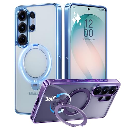 CASEKOO Glossy Sky Blue for Samsung Galaxy S26 Ultra Case [360° Spin Magnetic Stand][Fit for MagSafe][18FT Military-Grade Protection] Slim Durable Hand-Polished Frame Galaxy S26 Ultra Case 6.9