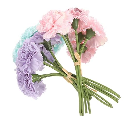 TOPBATHY 3 Racimos Hechos A Mano Flor Oficina para Siempre Planta Ramo De Clavel Artificial Ramo De Clavel Falso Clavel Artificial Calcetín Floral Decoraciones De Lúpulo Claveles Falsos