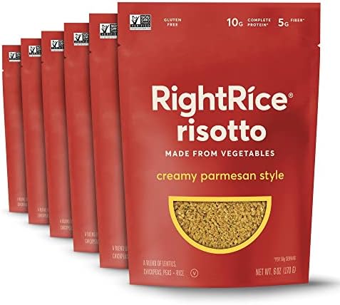 RightRice Risotto - Creamy Parmesan Style (6oz. Pack of 6) - Made from Vegetables - High Protein, Vegan, Non-GMO, Gluten Free