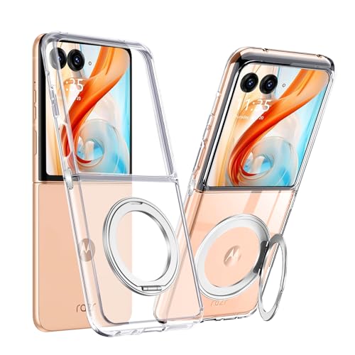 weiaoluo �P�[�X Motorola Razr 50 / Razr 60 / Razr 50S �p�� �N���A M-51E �P�[�X�����O�t�� moto razr 60/50/50s/50d �J�o�[ ���傤���� �X�^���h�@�\ 360°��]�\ �X�}�z �L