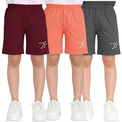 Image of TotzTouch Shorts for Kids Girls Pack of 3 | Summer Cotton Shorts| Kids Casual Cycling Shorts