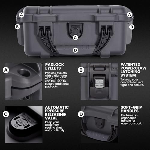 Image of NANUK 904 Empty Hard Case - IP67 Waterproof Protective Hard-Shell Case, Impact-Resistant & Dustproof Storage Case, Perfect for Travel, 10.2 inch x 7.9 inch x 4.5 inch, Made in Canada - Graphite