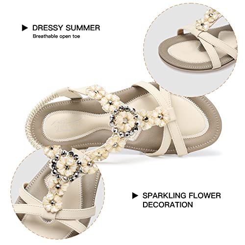 Image of SHIBEVER Dressy Flat Women Sandals: Comfortable Arch Support Womens Sandal