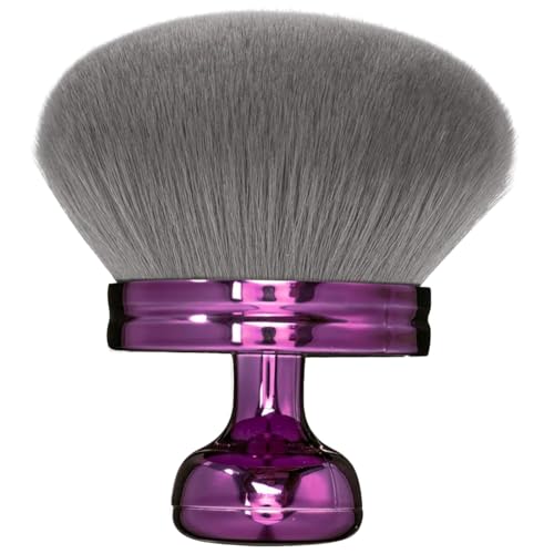 Fibra artificial suave, cabeza de diseño de hongos, brocha de maquillaje corporal extragrande, color gris y cerdas, cobertura completa, ideal para