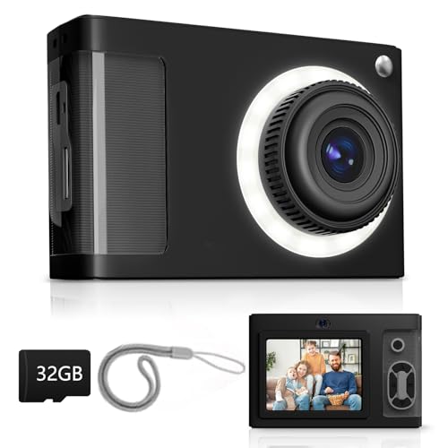 Digitalkamera für Kinder, 1080P Vintage Kinderkamera, 2,4 IPS-Bildschirm Kinder Kamera mit 16 LED-Füllung Lichter, Geburtstag Festival Geschenk für Ältere, Jugendliche, Studenten, Anfänger,Y2