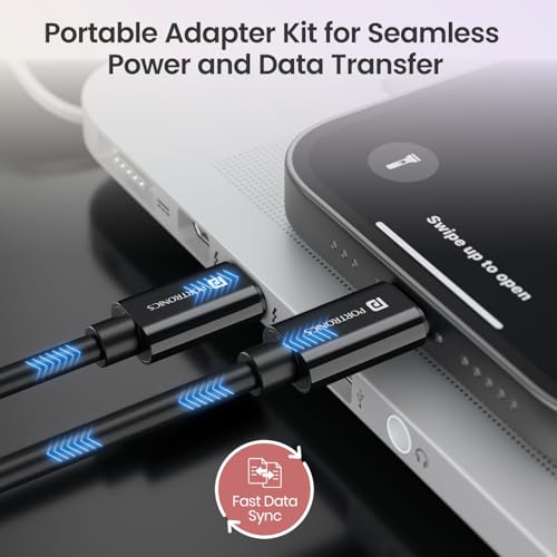 Image of Portronics Snapcase 4 60W Multifunctional Fast Charging Data Cable Transparent Kit, Conversion Set USB A & Type C to Male Micro /Type C /Lightning, Data Transfer, Sim Storage, Sim Eject Pin,Pocket Size