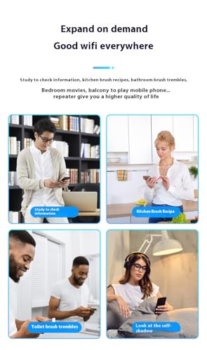 Wireless WiFi Signal Booster Amplifier, 1200Mbps Four-Antenna Repeater, Suitable for Home and Office WiFi Through-Wall Wireless Internet Network Extender with Ethernet Port - Image 8