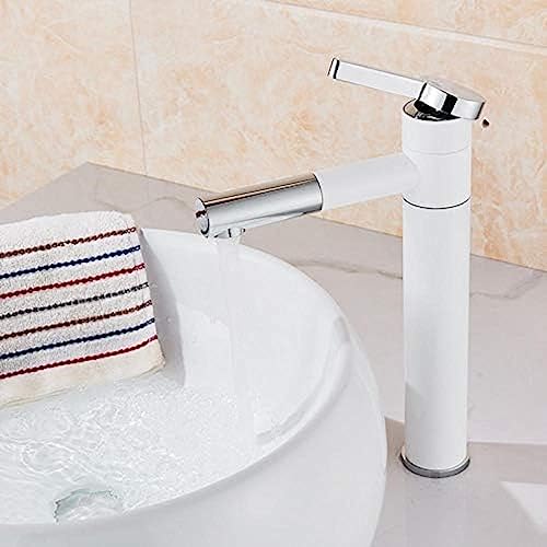 Mitigeur de lavabo blanc rotatif pour éliminer les éclaboussures - 4