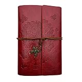 Modana Ballon Journal Nachfüllbares Reisetagebuch Premium Retro Spiralnotizbuch Vintage Binder Geprägtes Reisetagebuch für Kunst Skizze Reisetagebuch und Tagebuchaufzeichnungen (Ballon-Rot, A6)