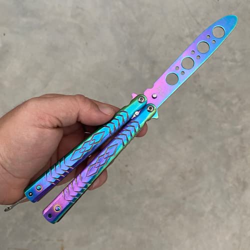 Faca Canivete Butterfly Batanga Sem Fio Sem Corte Para Treinos Cs Go Multicolor Aço Inox