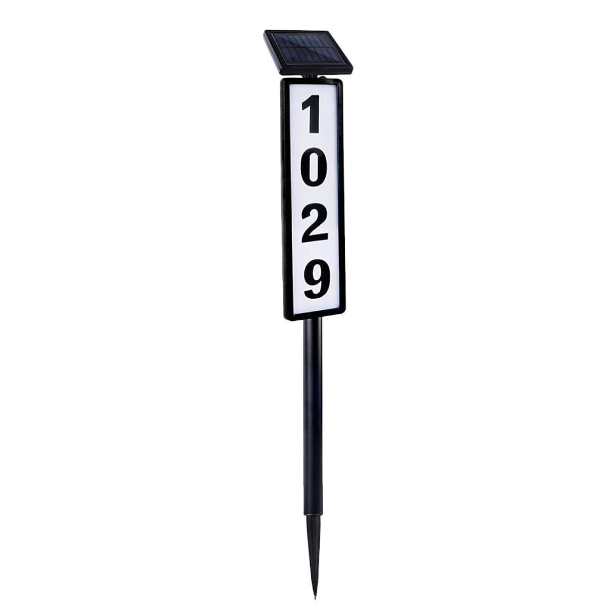 Luxshiny Luce Civico Solare, House Number Light, in Plastica Nera, per Esterni e Giardino, Illuminazione Outdoor e Visualizzazione Indirizzo
