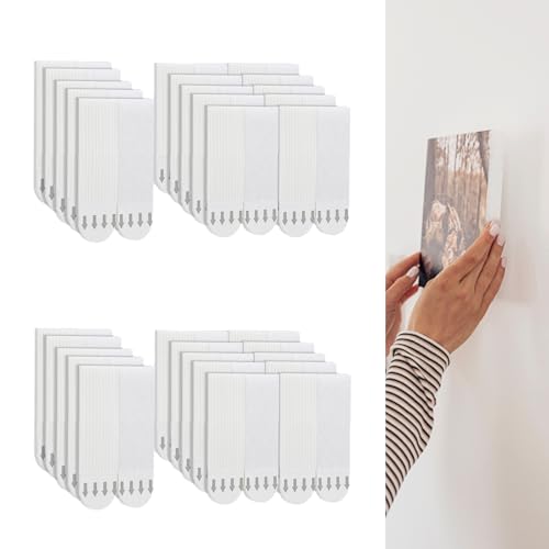 Image of Small Picture Hanging Strips Heavy Duty, Damage Free Hanging Strips, Hang Pictures On Wall Without Nails, Removable Sticky Picture Hangers for Walls Small-18 Pairs(36 Strips), White