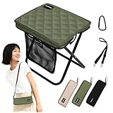 Upcheirnaポケットチェア 折りたたみ椅子 超コンパクト 軽量340g ビジネス 休憩 待ち時間 駅 バス停 行列待ち 簡単収納 肩かけ可能 防水加工 都市用 スマホサイズ 瞬間展開