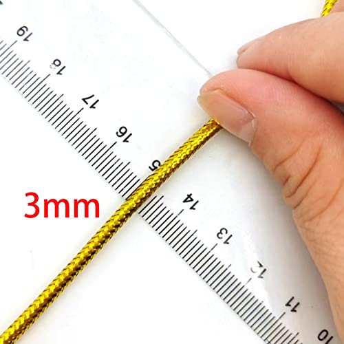 shamjina Tubo de Mylar Trançado 1M - Material de Amarrar Moscas - Fácil e Prático, Dourado