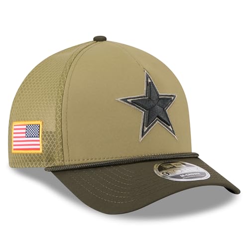 New Era Youth Green/Dark Green Dallas Cowboys 2025 Salute to Service 9FORTY A-Frame Adjustable Hat