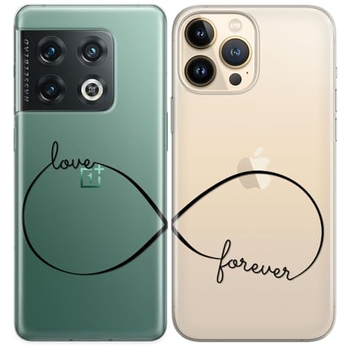 Cavka Matching Couple Cases Compatible for iPhone 16 15 14 13 12 11 Pro Max Mini Xs X 6s 8 Plus 7+ Xr 10 SE 5 Aesthetic Infinity Loop Line Art Love Forever Flexible Pair Print Symbol Slim fit Design