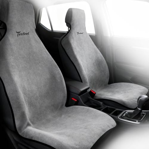 TESFEEL Car Seat Cover Towel 2PCS, 1200g Ultra-Thick Absorbent Terry